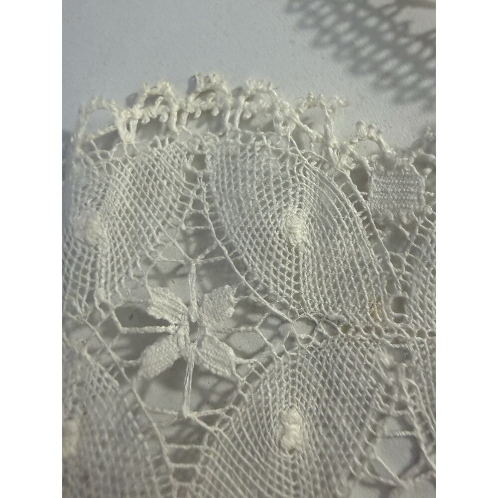Vintage Lace Trim 6 Yards Floral Ivory Cotton Bridal Sewing Antique - Picture 7 of 12